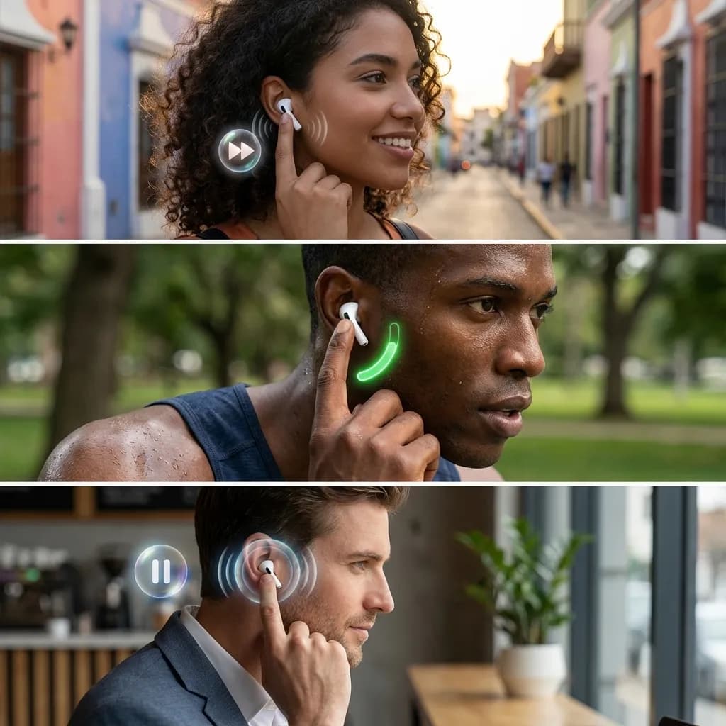 Control your music with gentle touches.